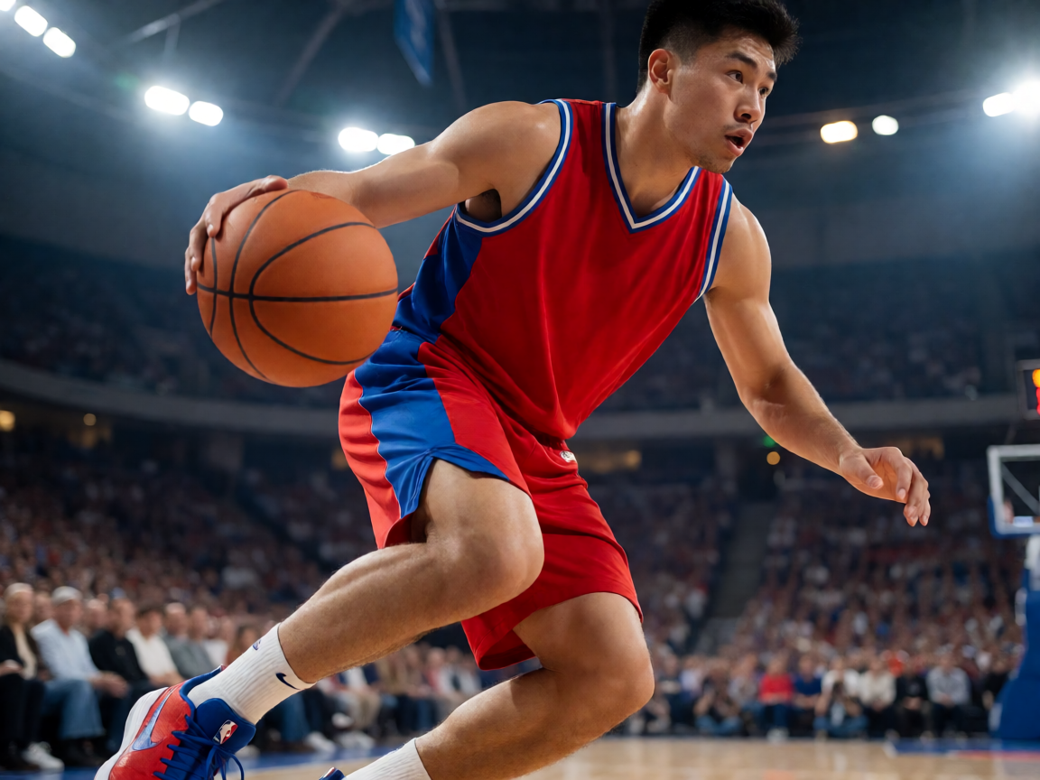 NBA篮球比赛中球员在赛场上拼搏