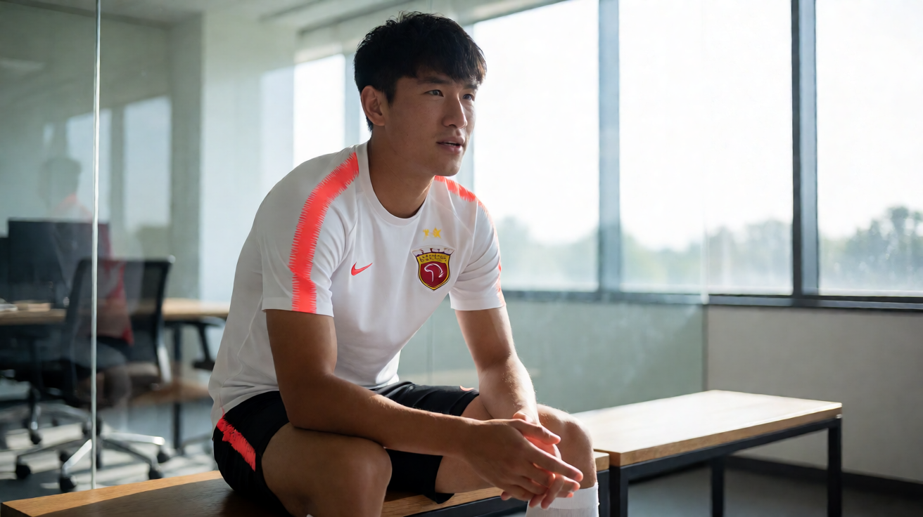 足球运动员赛后接受媒体采访